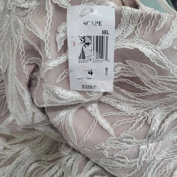 XSCAPE STEVIE V-NECK Women's  Sleeveless Lace High-Low Dress white size 4 NWT. - Picture 6 of 7